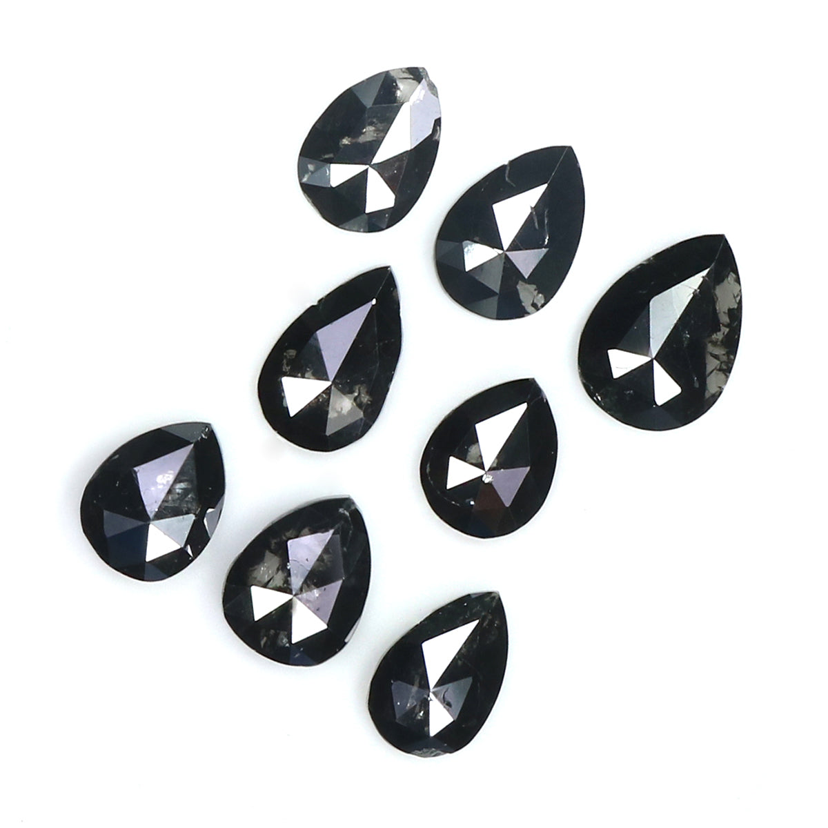 2.56 CT Natural Loose Pear Shape Diamond Black Color Pear Cut Diamond 5.20 MM Natural Loose Black Color Diamond Pear Rose Cut Diamond LQ1664