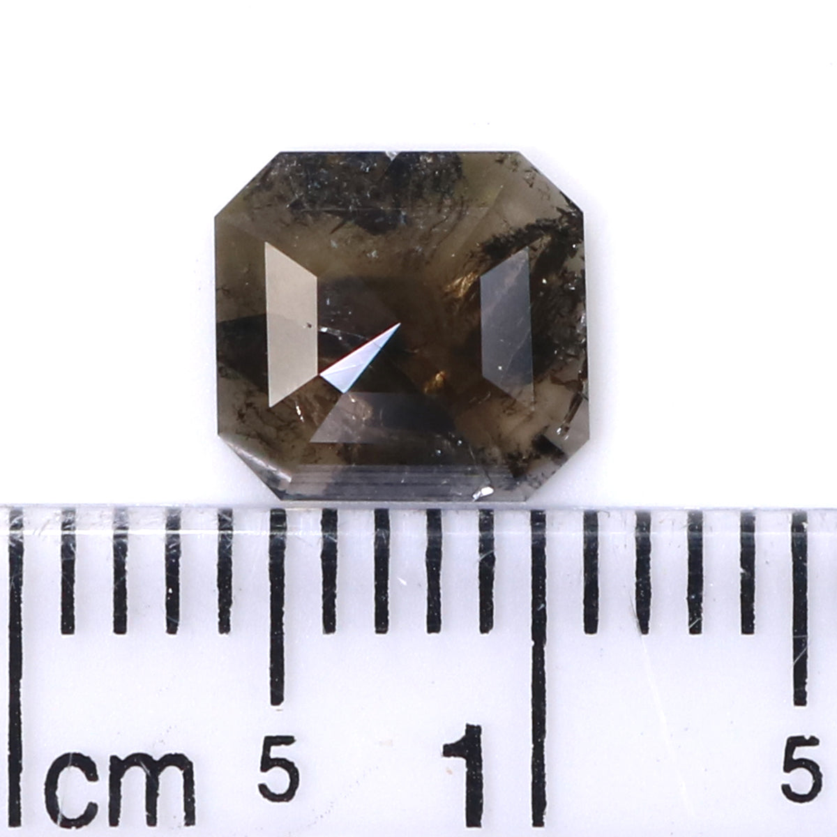 1.08 CT Natural Loose Radiant Shape Diamond Salt And Pepper Radiant Diamond 7.10 MM Natural Black Grey Color Radiant Rose Cut Diamond LQ7439