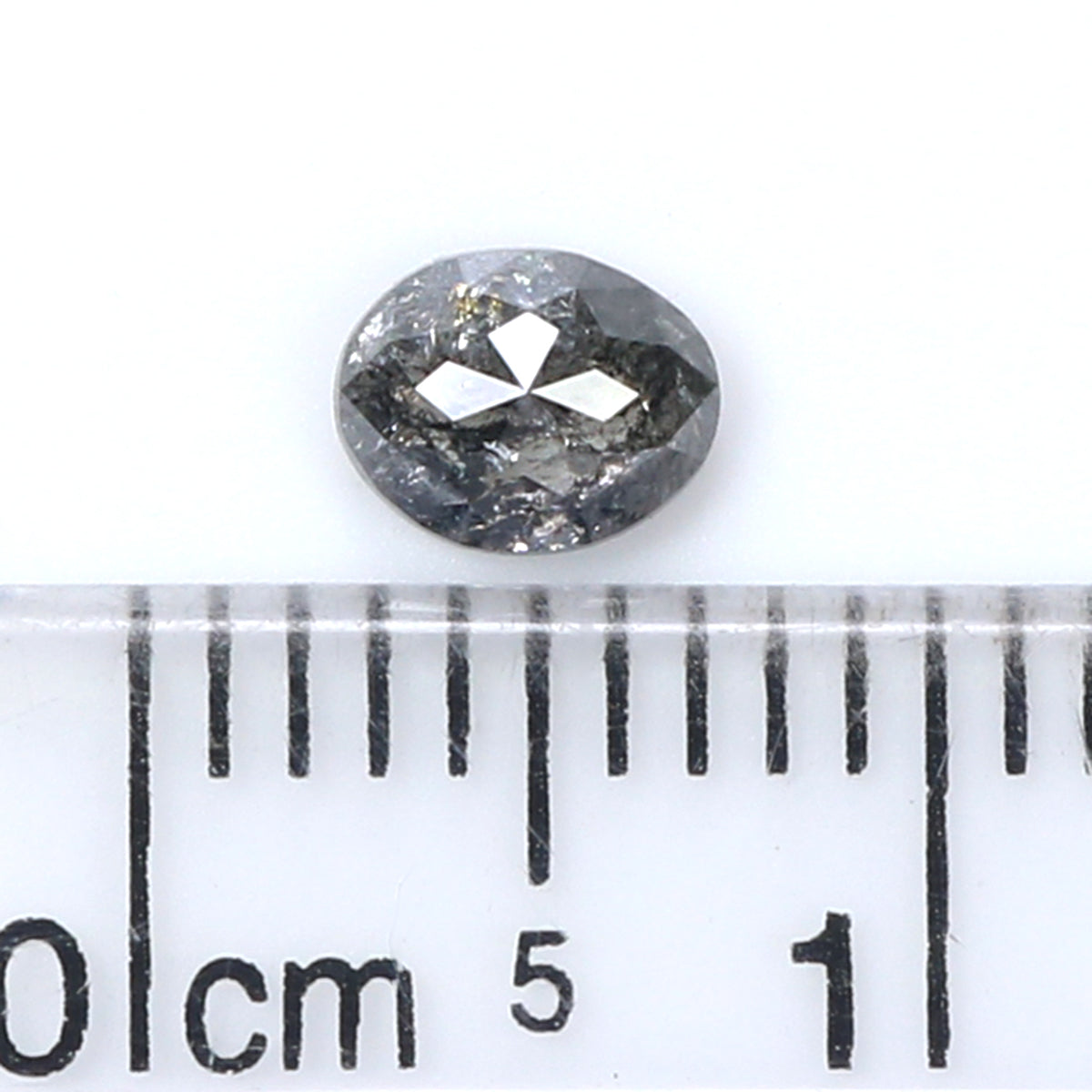 0.36 CT Natural Loose Oval Shape Diamond Salt And Pepper Oval Diamond 4.85 MM Natural Loose Black Grey Color Oval Rose Cut Diamond KQ2502
