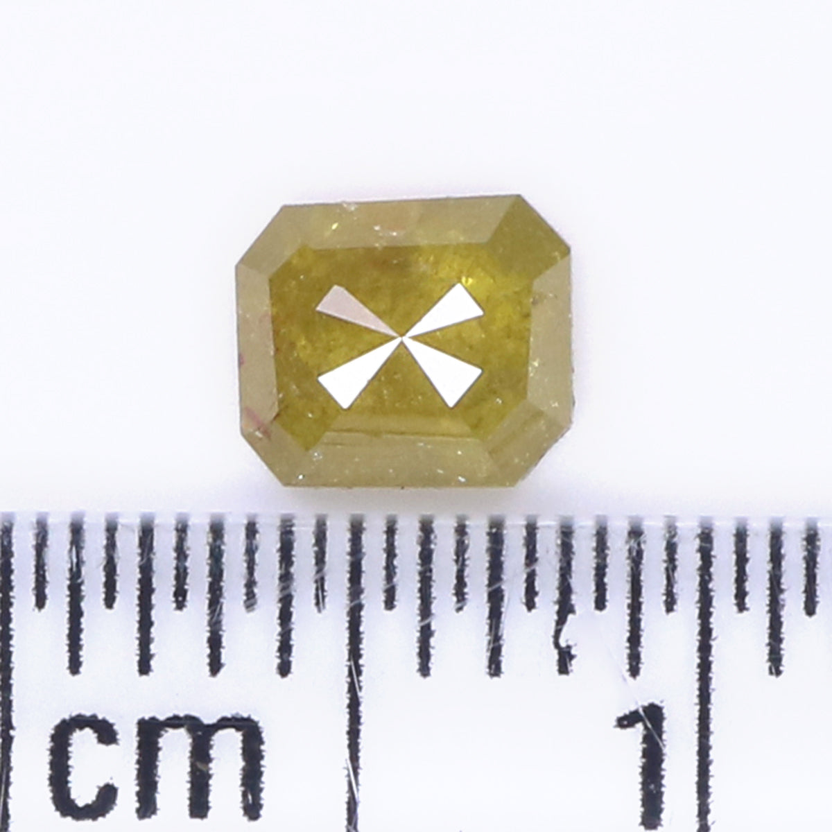Natural Loose Radiant Diamond Yellow Green Color 0.42 CT 5.00 MM Radiant Shape Rose Cut Diamond KR1196