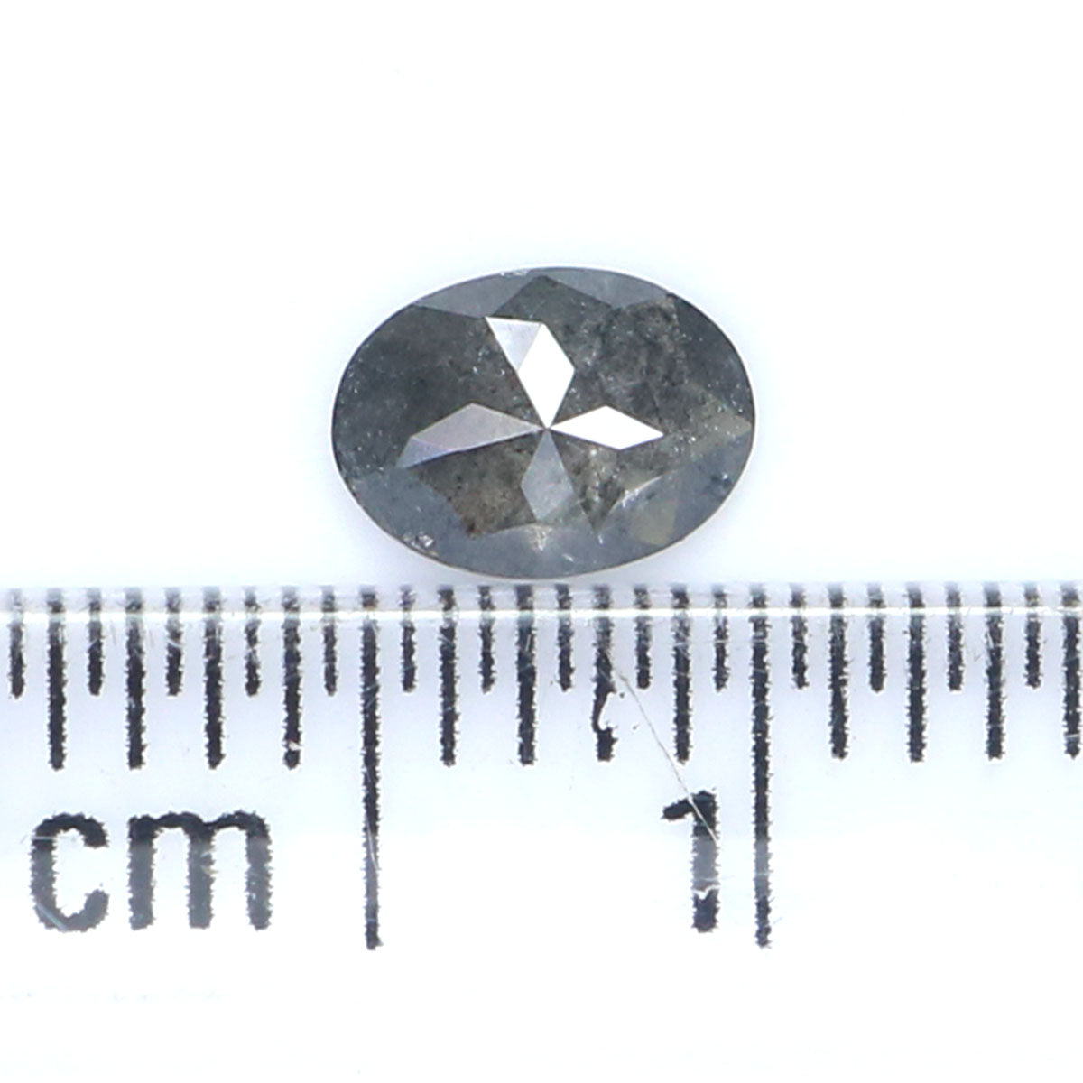 0.33 CT Natural Loose Oval Shape Diamond Salt And Pepper Oval Diamond 5.45 MM Natural Loose Black Grey Color Oval Rose Cut Diamond KQ2574