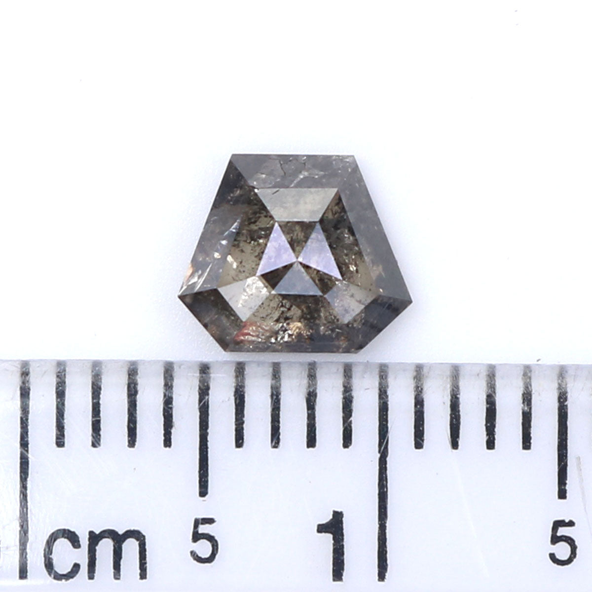 0.96 Ct Natural Loose Shield Shape Diamond Salt And Pepper Shield Cut Diamond 5.50 MM Natural Black Gray Shield Rose Cut Diamond LQ7587
