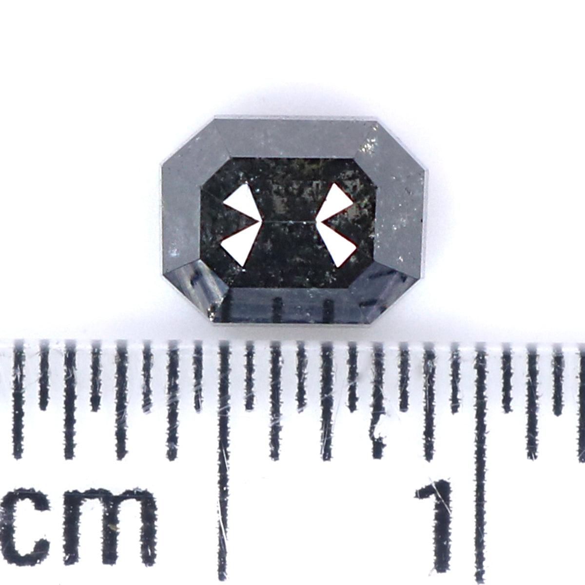 0.83 CT Natural Loose Emerald Shape Diamond Salt And Pepper Emerald Shape Diamond 5.20 MM Black Grey Color Emerald Rose Cut Diamond LQ7414