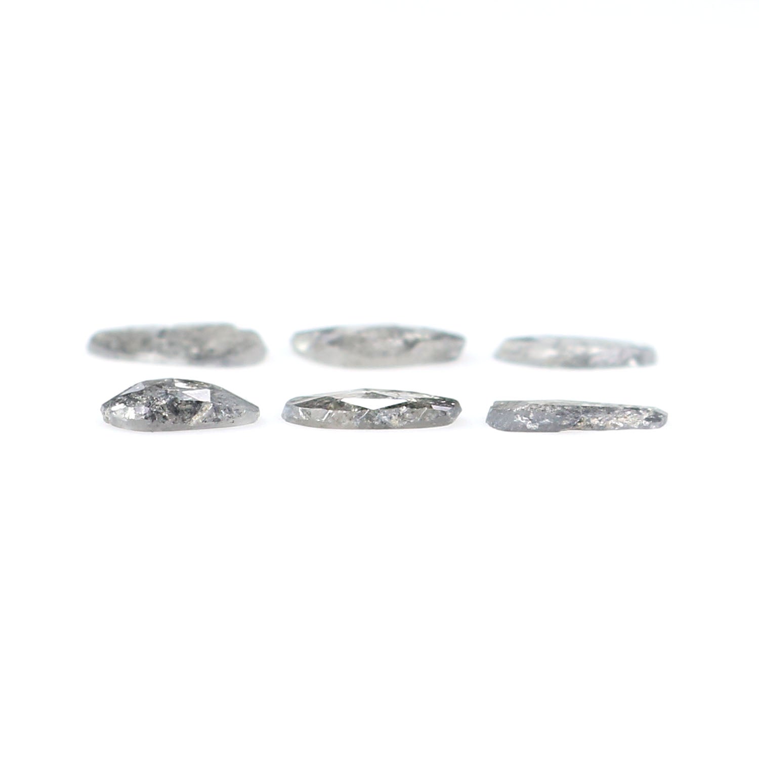 1.02 Ct Natural Loose Slice Shape Diamond Salt And Pepper Slice Diamond 5.00 MM Natural Loose Black Grey Color Irregular Cut Diamond LQ2504