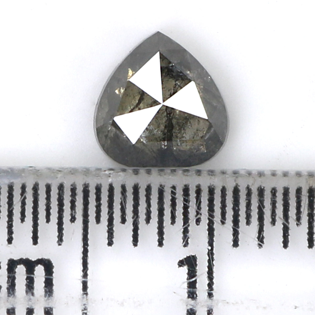 0.66 CT Natural Loose Heart Shape Diamond Salt And Pepper Heart Diamond 5.50 MM Natural Loose Black Grey Color Heart Shape Rose Cut QL8267