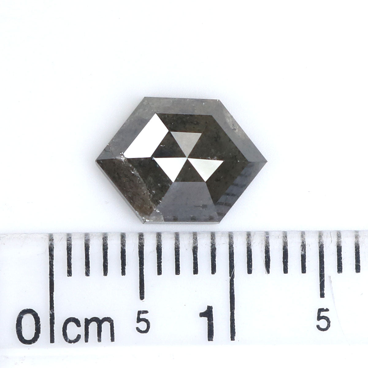 2.12 CT Natural Loose Hexagon Shape Diamond Grey Color Hexagon Cut Diamond 9.60 MM Natural Loose Green Color Hexagon Rose Cut Diamond LQ7878