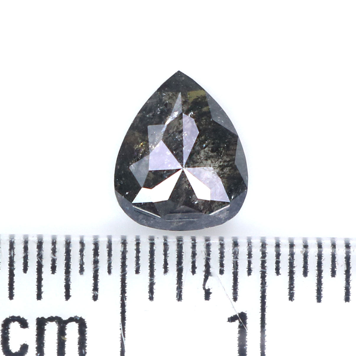 0.48 CT Natural Loose Heart Shape Diamond Salt And Pepper Heart Diamond 5.70 MM Natural Loose Black Grey Color Heart Shape Rose Cut QK2534