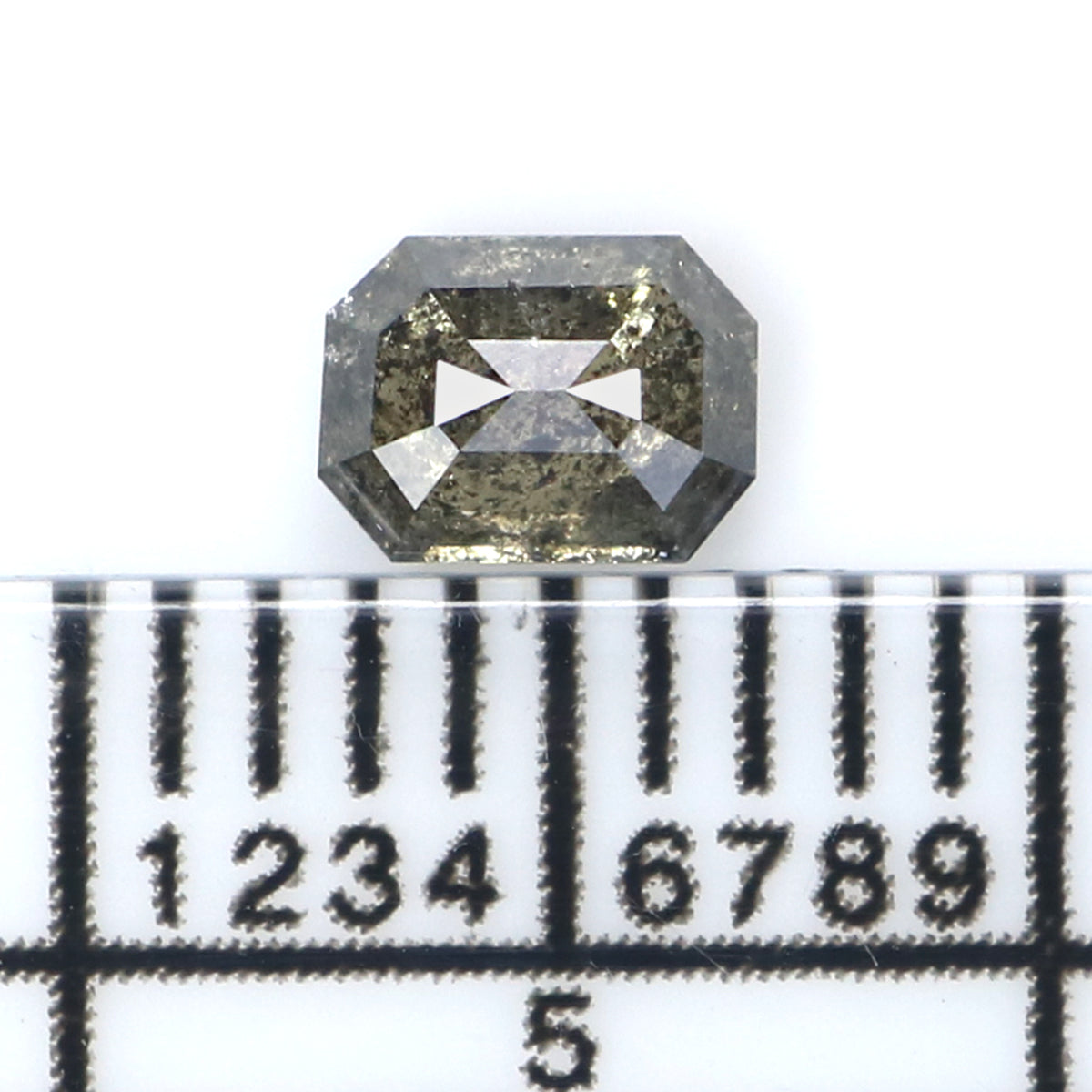 0.33 CT Natural Loose Emerald Shape Diamond Salt And Pepper Emerald Diamond 4.50 MM Natural Black Grey Color Emerald Rose Cut Diamond KQ2589