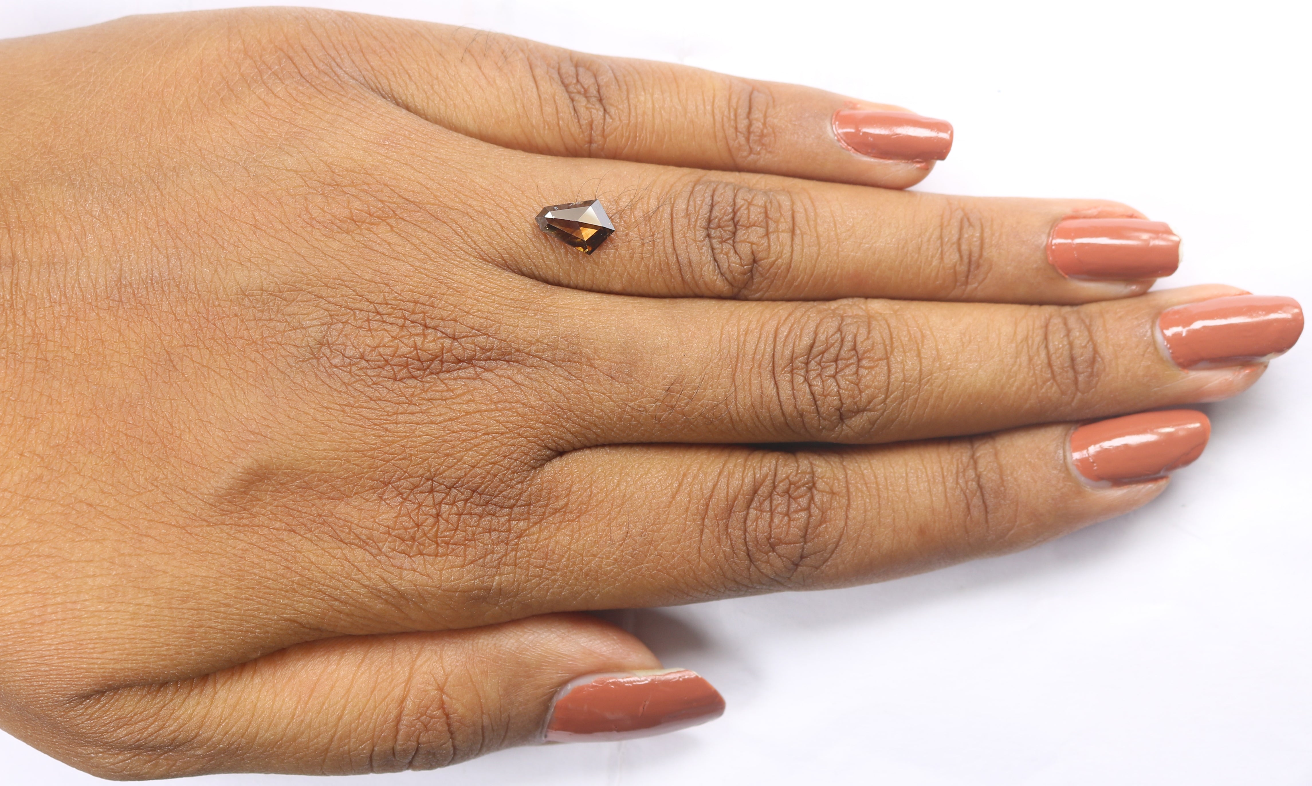 0.95 CT Natural Loose Shield Shape Diamond Brown Color Shield Cut Diamond 8.55 MM Natural Loose Brown Diamond Shield Rose Cut Diamond QL1828