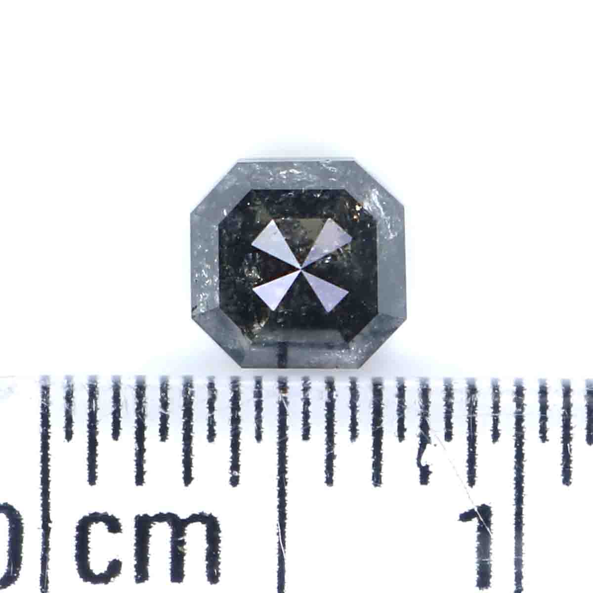 0.66 CT Natural Loose Radiant Shape Diamond Salt And Pepper Radiant Diamond 4.60 MM Natural Black Grey Color Radiant Rose Cut Diamond KQ1437