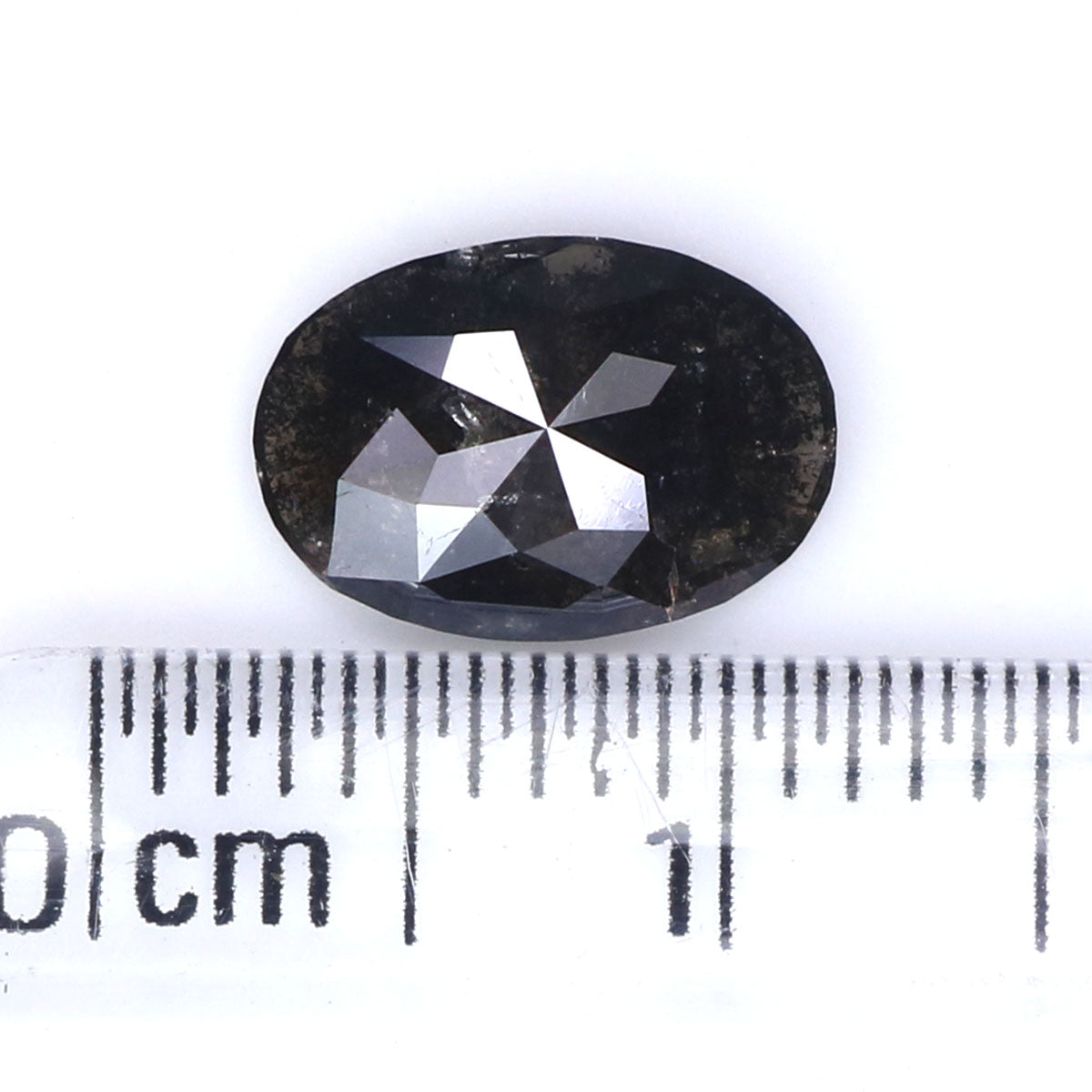 1.33 CT Natural Loose Oval Shape Diamond Salt And Pepper Oval Rose Cut Diamond 9.30 MM Black Grey Color Oval Shape Rose Cut Diamond LQ2290