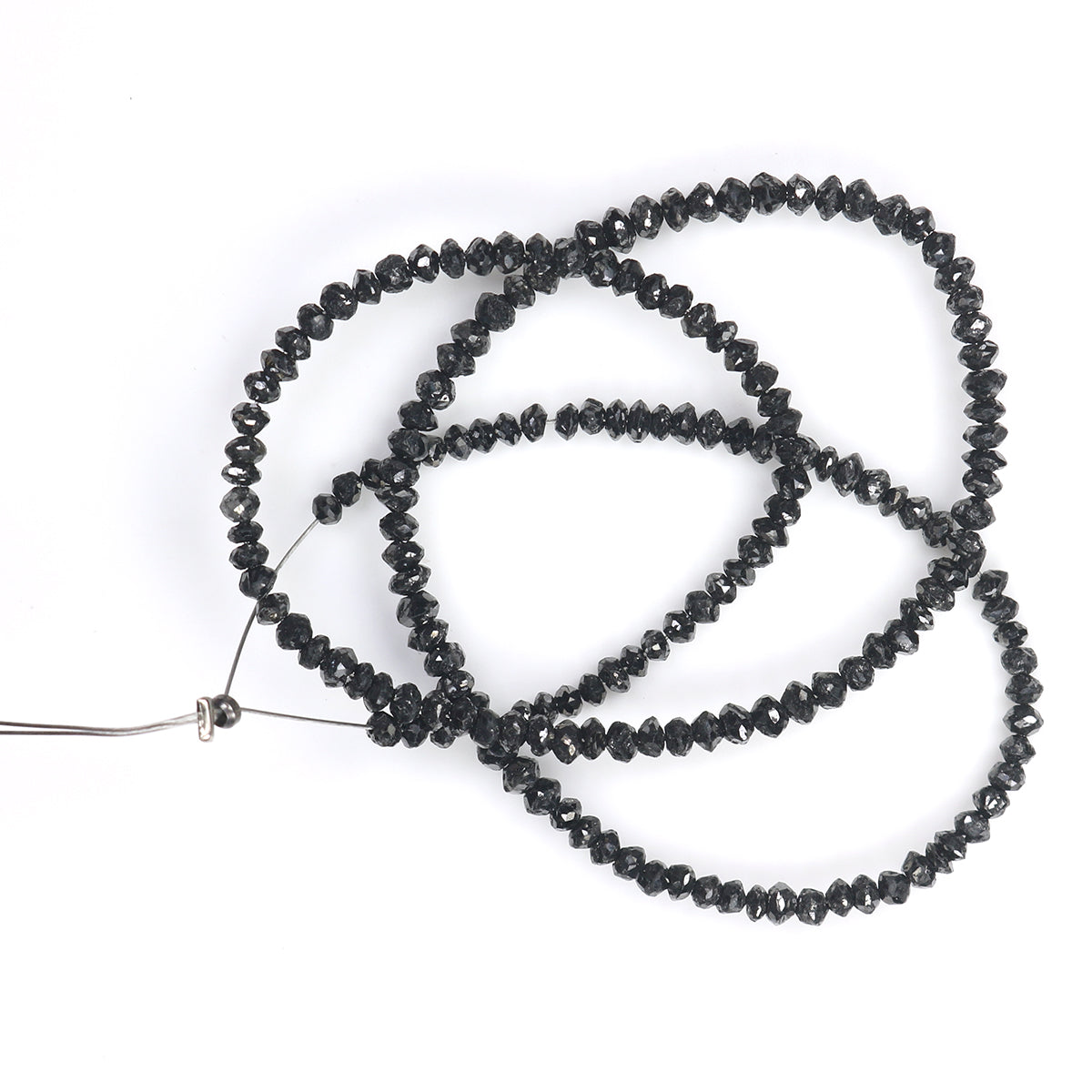 13.20 CT Natural Loose Bead Shape Diamond Black Color Bead Rose Cut Diamond 1.90 MM Natural Loose Black Diamond Bead Drilled Diamond LQ1689