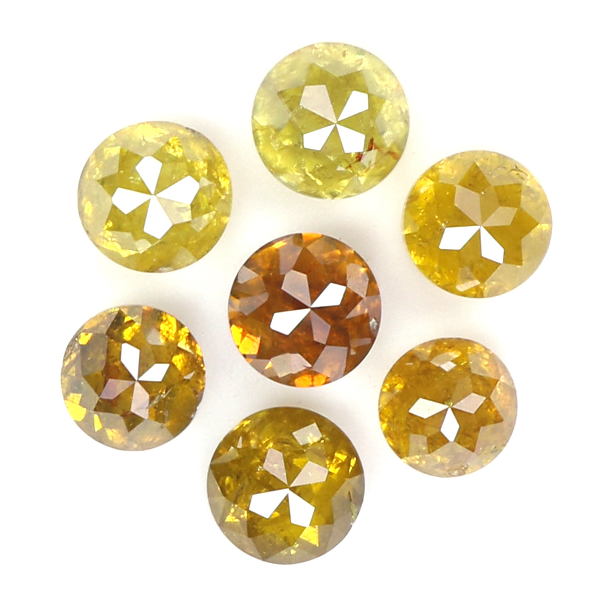 2.15 CT Natural Loose Rose Cut Diamond Yellow Color Round Shape Diamond 3.45 MM Natural Loose Diamond Brown Round Rose Cut Diamond LQ2115