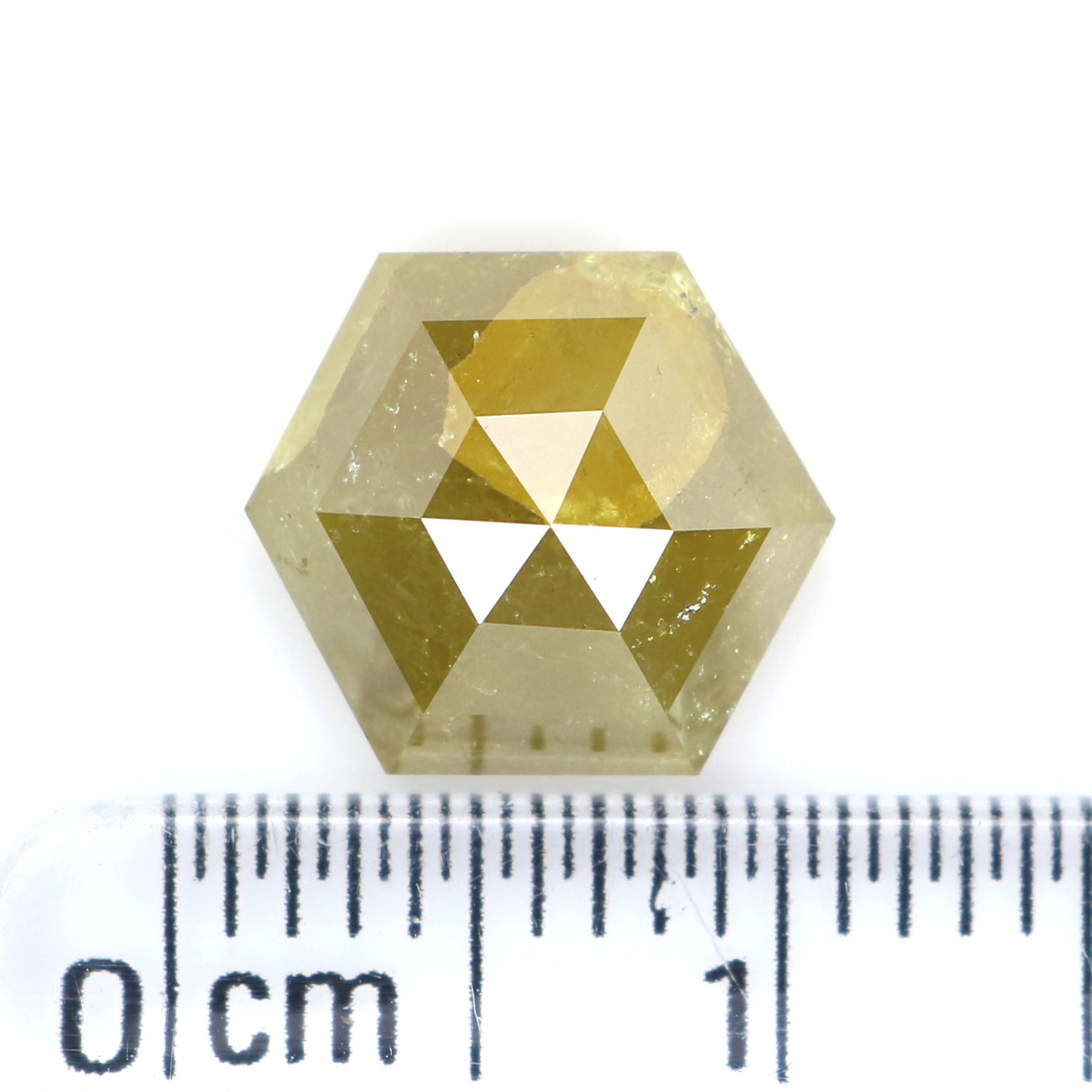 2.96 CT Natural Loose Hexagon Shape Diamond Yellow Color Hexagon Cut Diamond 9.90 MM Natural Loose Yellow Hexagon Rose Cut Diamond LQ2426
