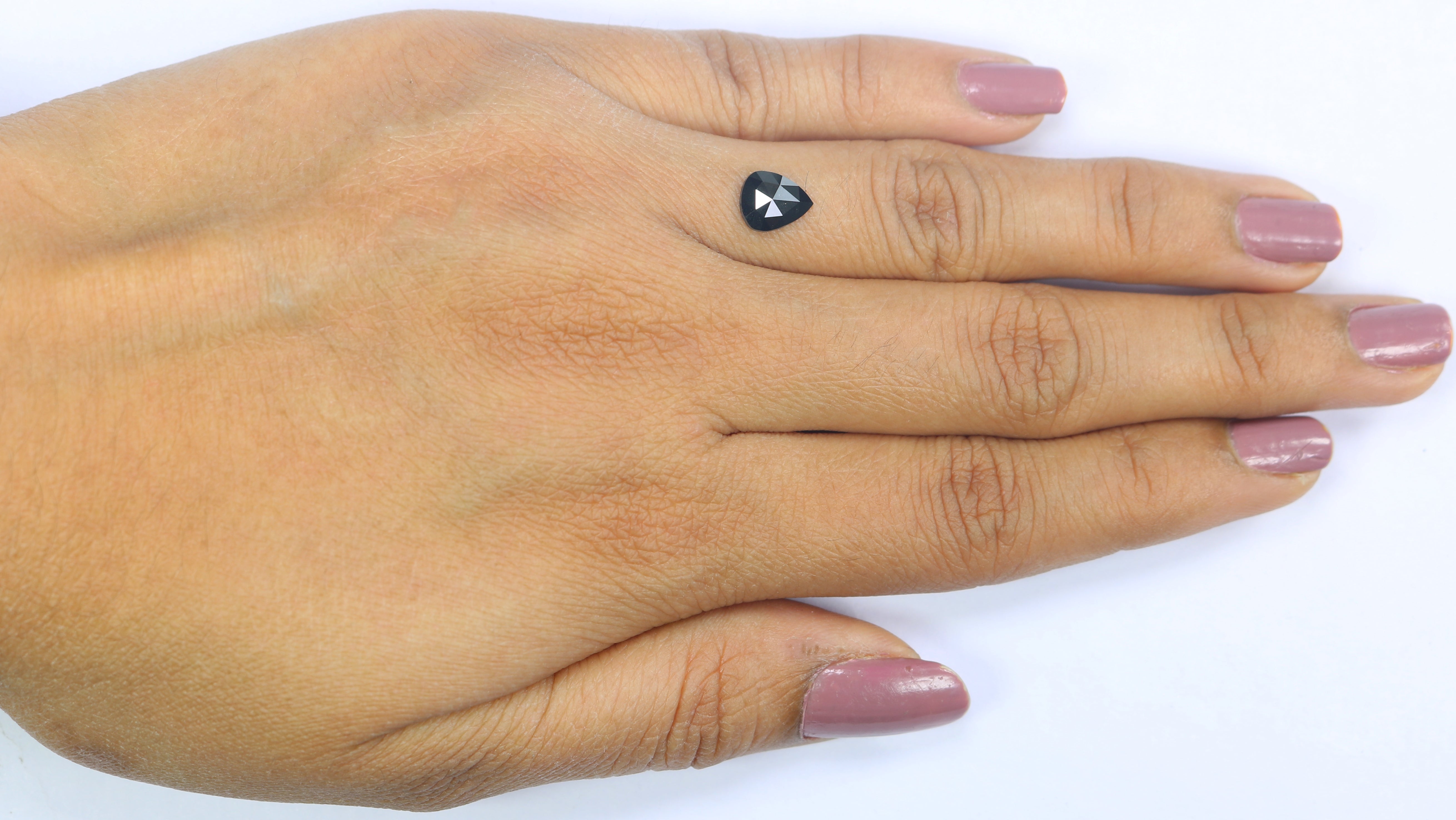 0.69 CT Natural Loose Pear Shape Diamond Black Color Pear Cut Diamond 7.40 MM Natural Loose Black Color Diamond Pear Rose Cut Diamond LQ2632