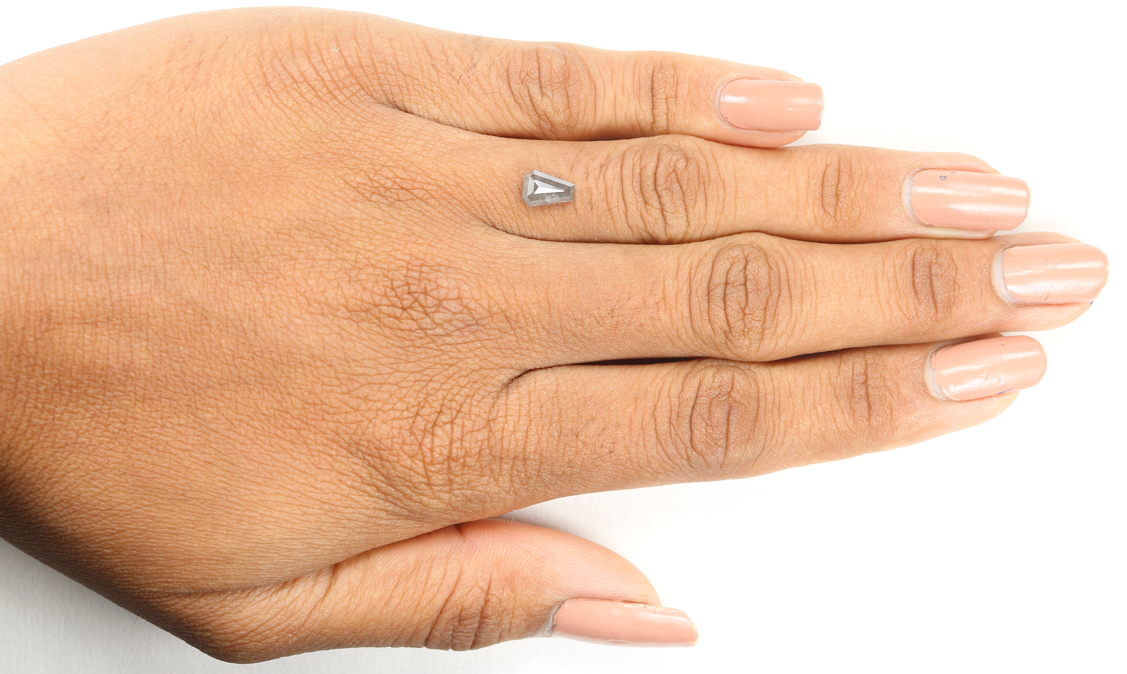 0.69 CT Natural Loose Coffin Shape Diamond Salt And Pepper Coffin Cut Diamond 6.90 MM Natural Black Grey Color Coffin Rose Cut Diamond QL506