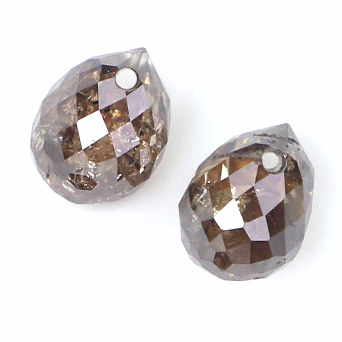 Natural Loose briolette Brown Color Diamond 1.13 CT 3.50 MM Drop Shape Rose Cut Diamond KDL145