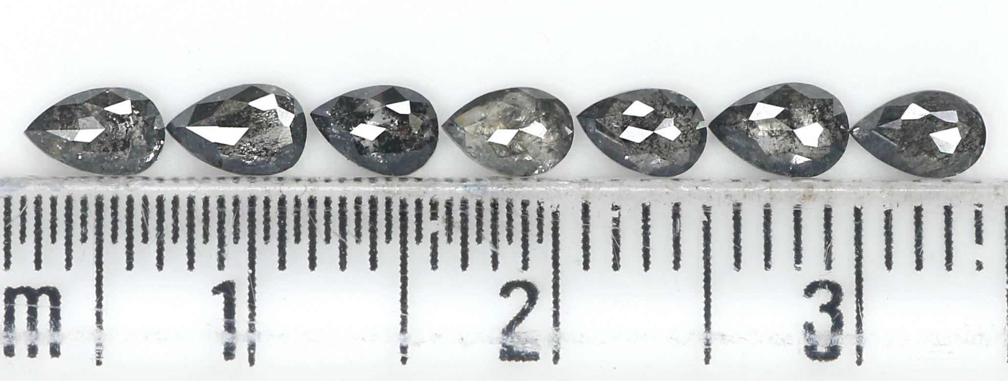 1.18 CT Natural Loose Pear Shape Diamond Salt And Pepper Pear Cut Diamond 4.30 MM Natural Black Grey Diamond Pear Rose Cut Diamond LQ1839