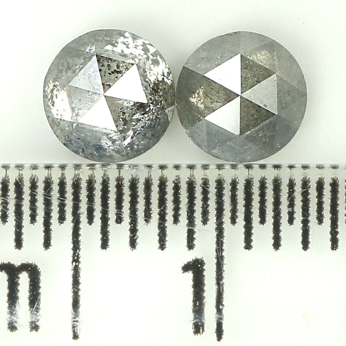 0.95 CT Natural Loose Round Rose Cut Pair Diamond Salt And Pepper Rose Cut Diamond 4.60 MM Natural Black Grey Round Rose Cut Diamond QL1006