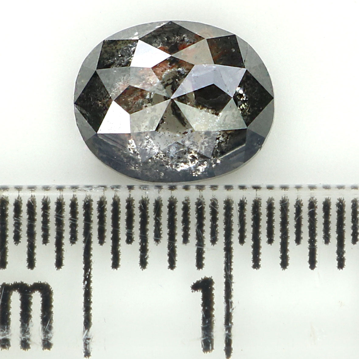 1.21 CT Natural Loose Oval Shape Diamond Salt And Pepper Oval Rose Cut Diamond 7.20 MM Black Grey Color Oval Shape Rose Cut Diamond QL1259