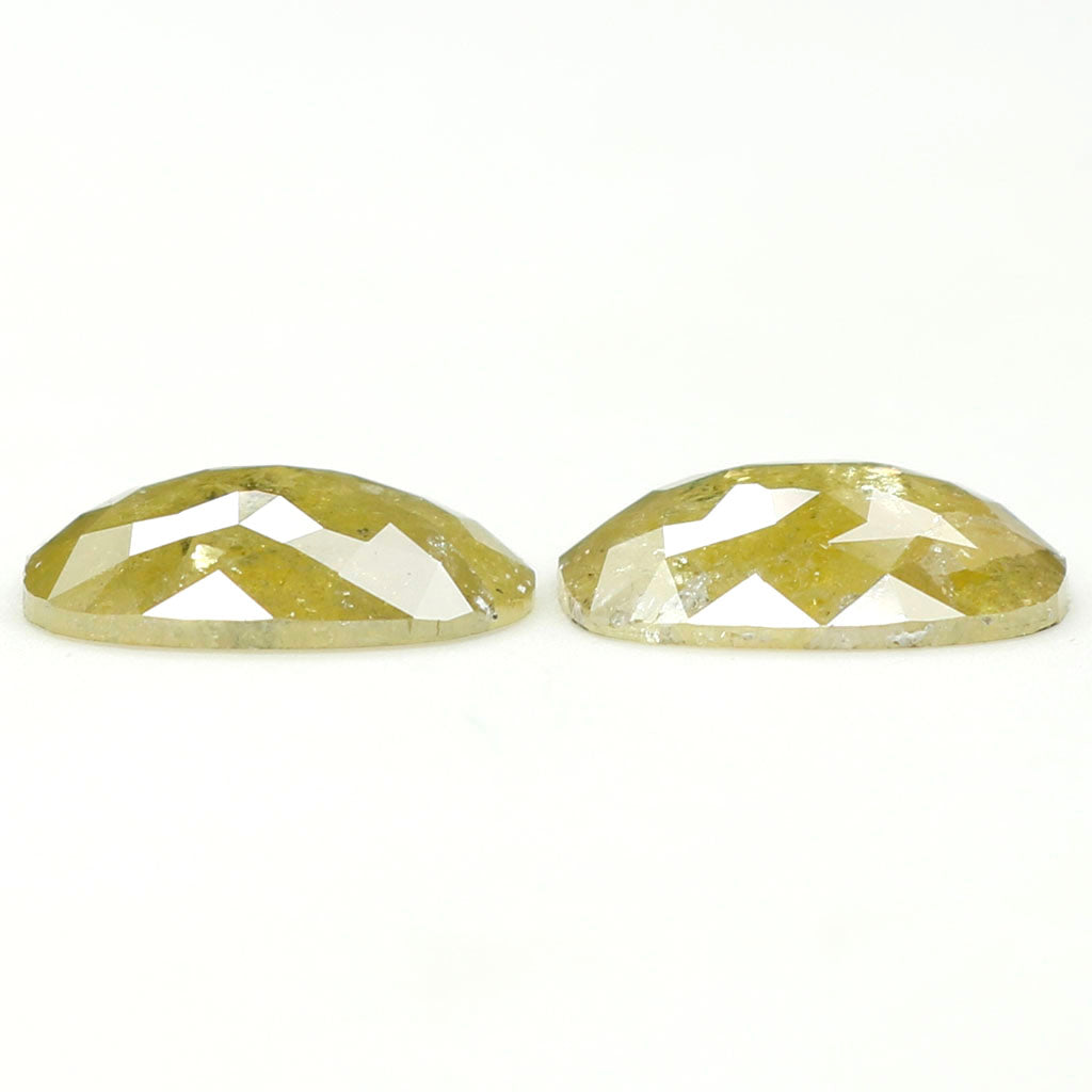2.75 CT Natural Loose Oval Cut Pair Diamond Yellow Color Oval Shape Diamond 8.90 MM Natural Loose Yellow Color Oval Rose Cut Diamond QL5016