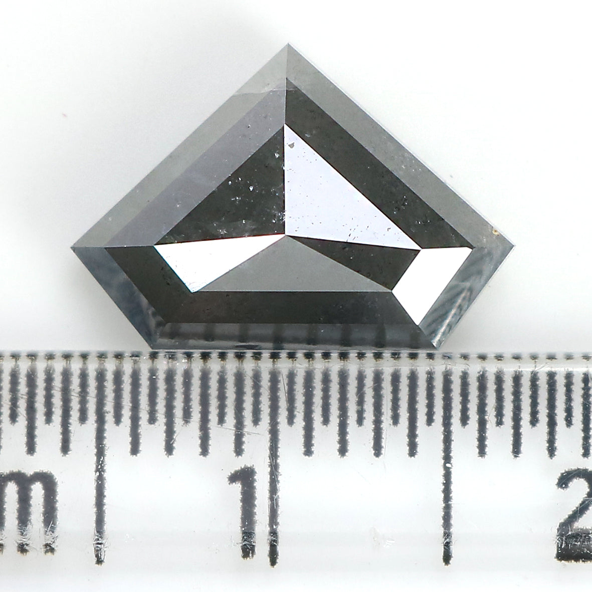 3.67 Ct Natural Loose Shield Shape Diamond Salt And Pepper Shield Shape Diamond 8.90 MM Natural Gray Color Shield Rose Cut Diamond QL982