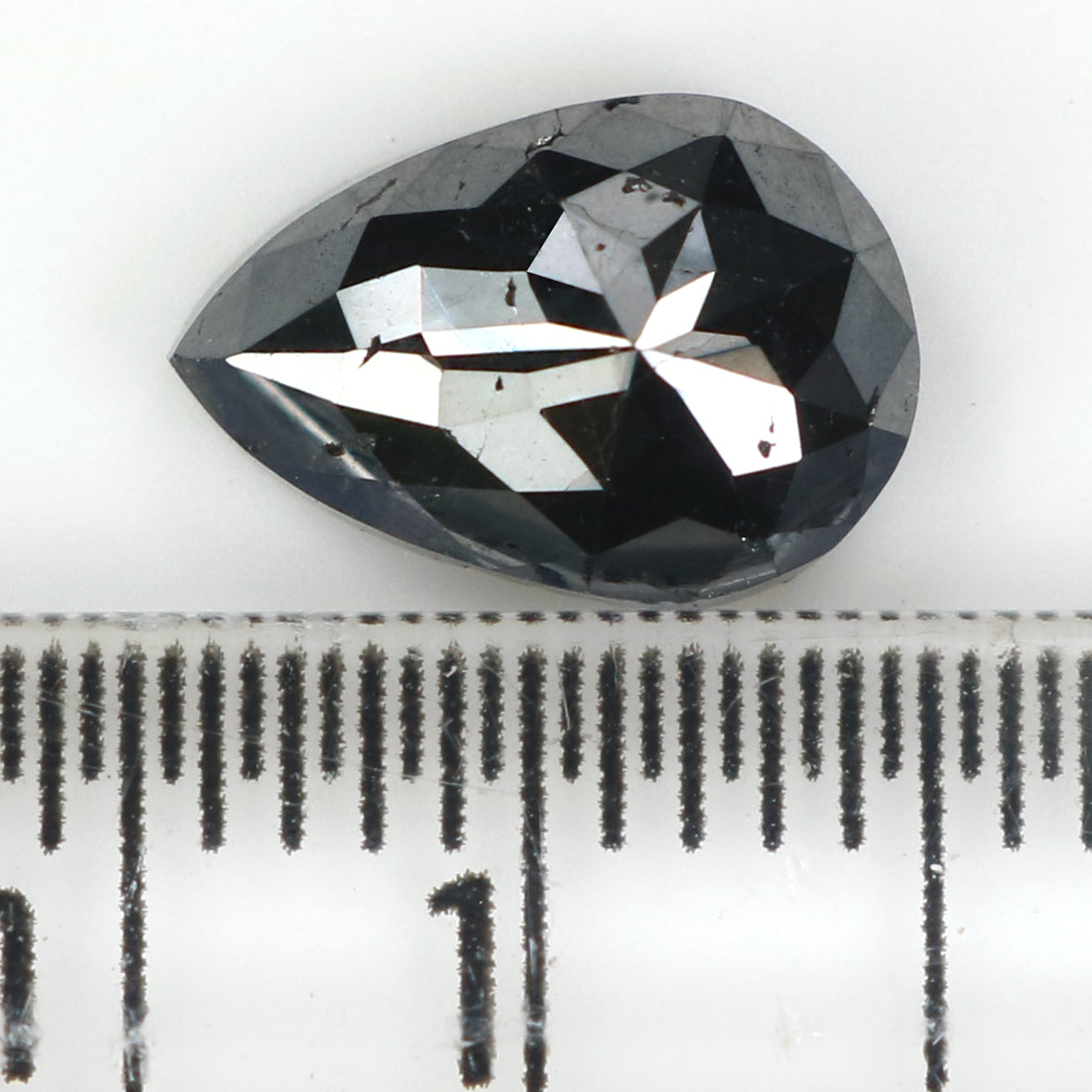 2.10 CT Natural Loose Pear Shape Diamond Black Color Pear Cut Diamond 9.40 MM Natural Loose Black Color Diamond Pear Rose Cut Diamond LQ1677
