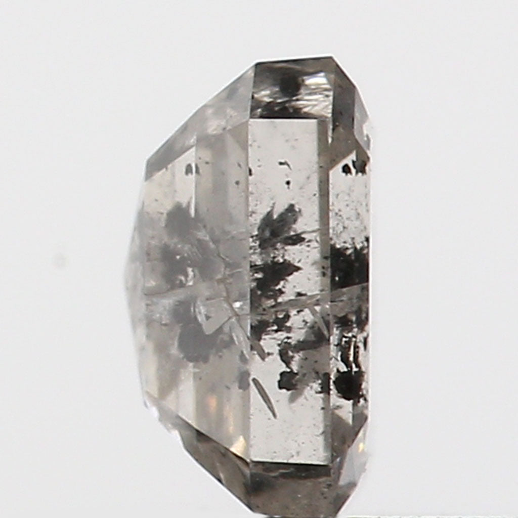 0.94 CT Natural Loose Emerald Shape Diamond Salt And Pepper Emerald Cut Diamond 5.90 MM Natural Black Grey Emerald Rose Cut Diamond QL9559