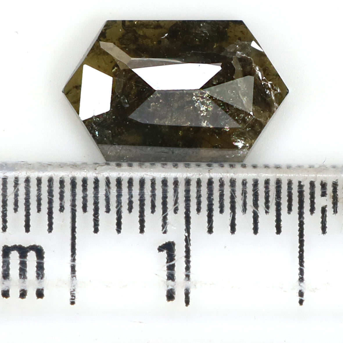 1.60 CT Natural Loose Hexagon Shape Diamond Brown Color Hexagon Cut Diamond 10.00 MM Natural Grey Color Hexagon Rose Cut Diamond LQ7187