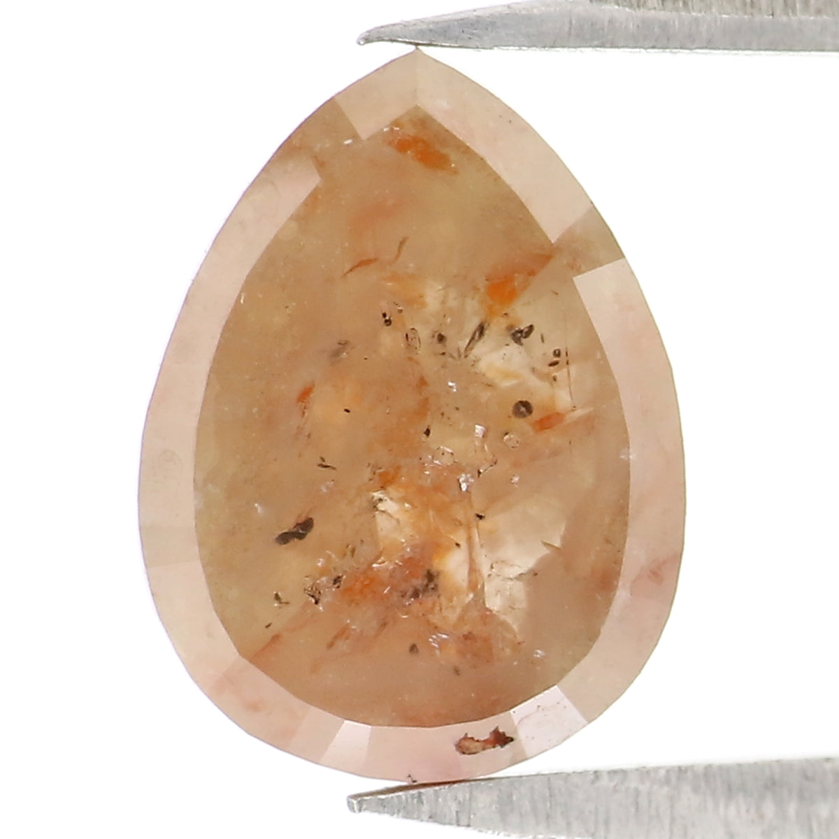 1.50 CT Natural Loose Pear Shape Diamond Yellow Color Pear Cut Diamond 9.45 MM Natural Brown Color Diamond Pear Rose Cut Diamond LQ2689