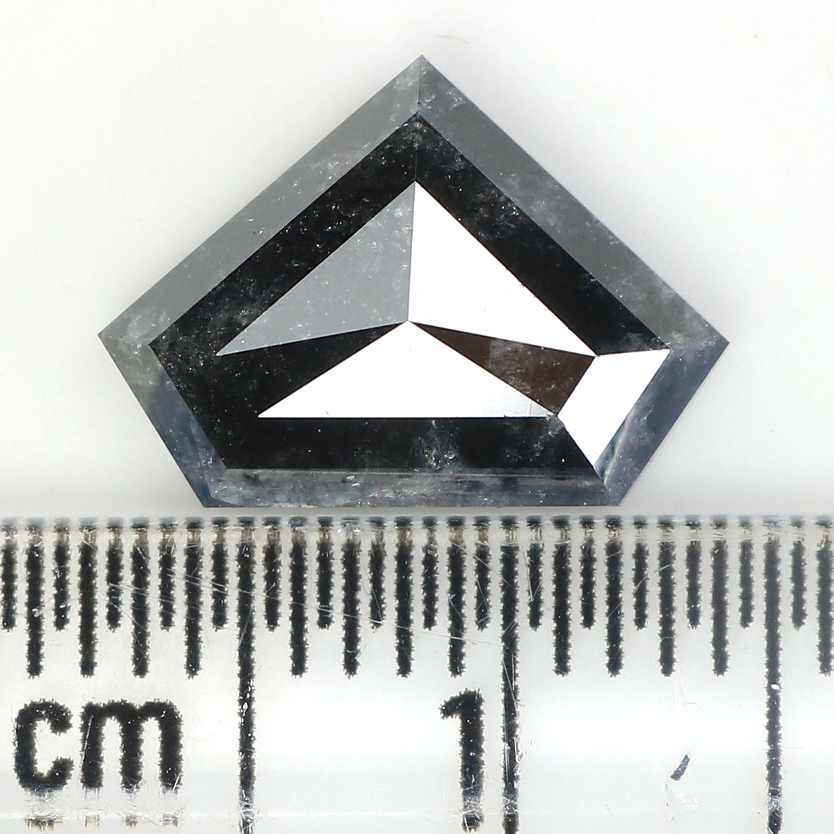 2.90 CT Natural Loose Shield Shape Diamond Salt And Pepper Shield Diamond 8.60 MM Natural Loose Black Color Shield Rose Cut Diamond QL1035