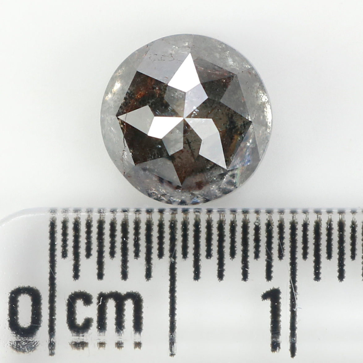 2.00 Ct Natural Loose Round Rose Cut Diamond Black Grey Color Rose Cut Diamond 7.20 MM Natural Loose Salt And Pepper Rose Cut Diamond QL674