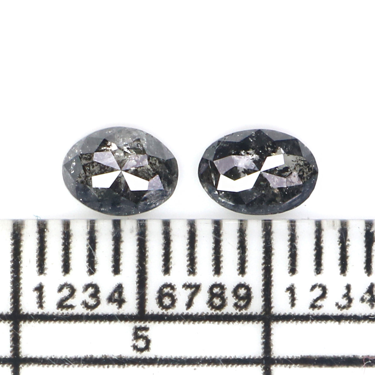 Natural Loose Oval Diamond, Salt And Pepper Oval Diamond, Natural Loose Diamond, Oval Rose Cut Diamond, 0.49 CT Oval Shape Diamond KDL2772