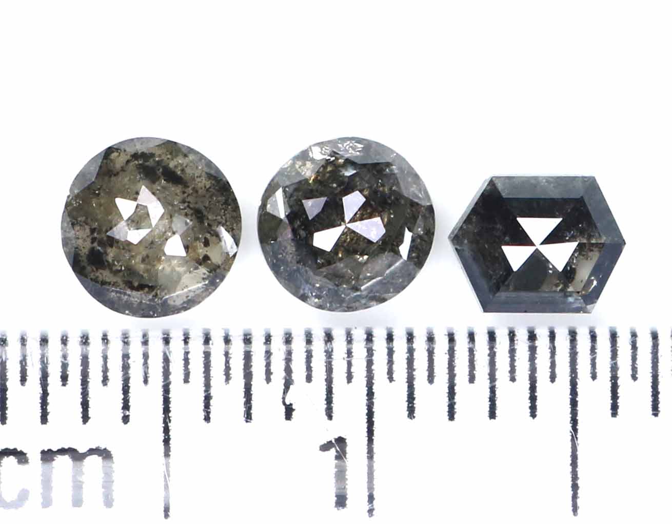 1.03 CT Natural Loose Mix Shape Diamond Salt And Pepper Mix Shape Diamond 4.35 MM Natural Black Grey Color Mix Shape Rose Cut Diamond QK2328