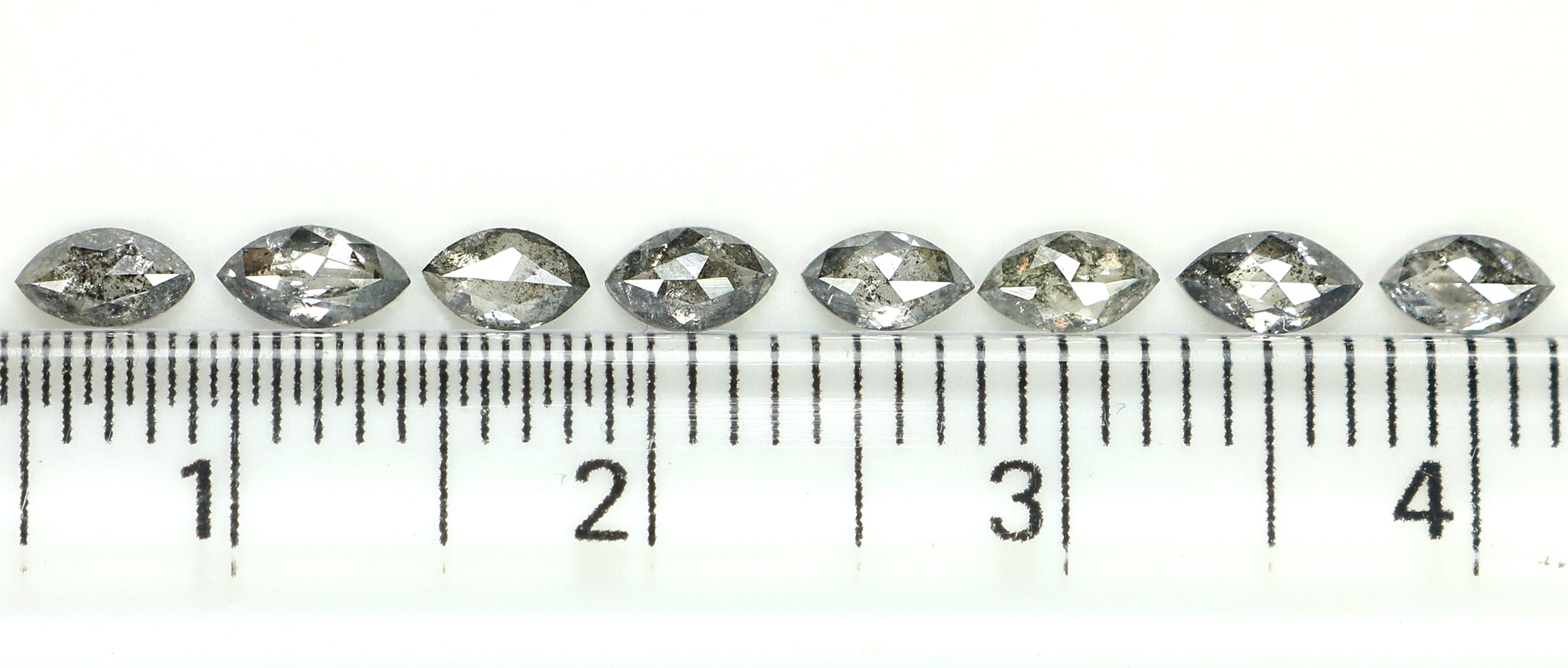 0.93 CT Natural Loose Marquise Shape Diamond Salt And Pepper Marquise Rose Cut Diamond 4.10 MM Black Grey Color Marquise Cut Diamond QL1312