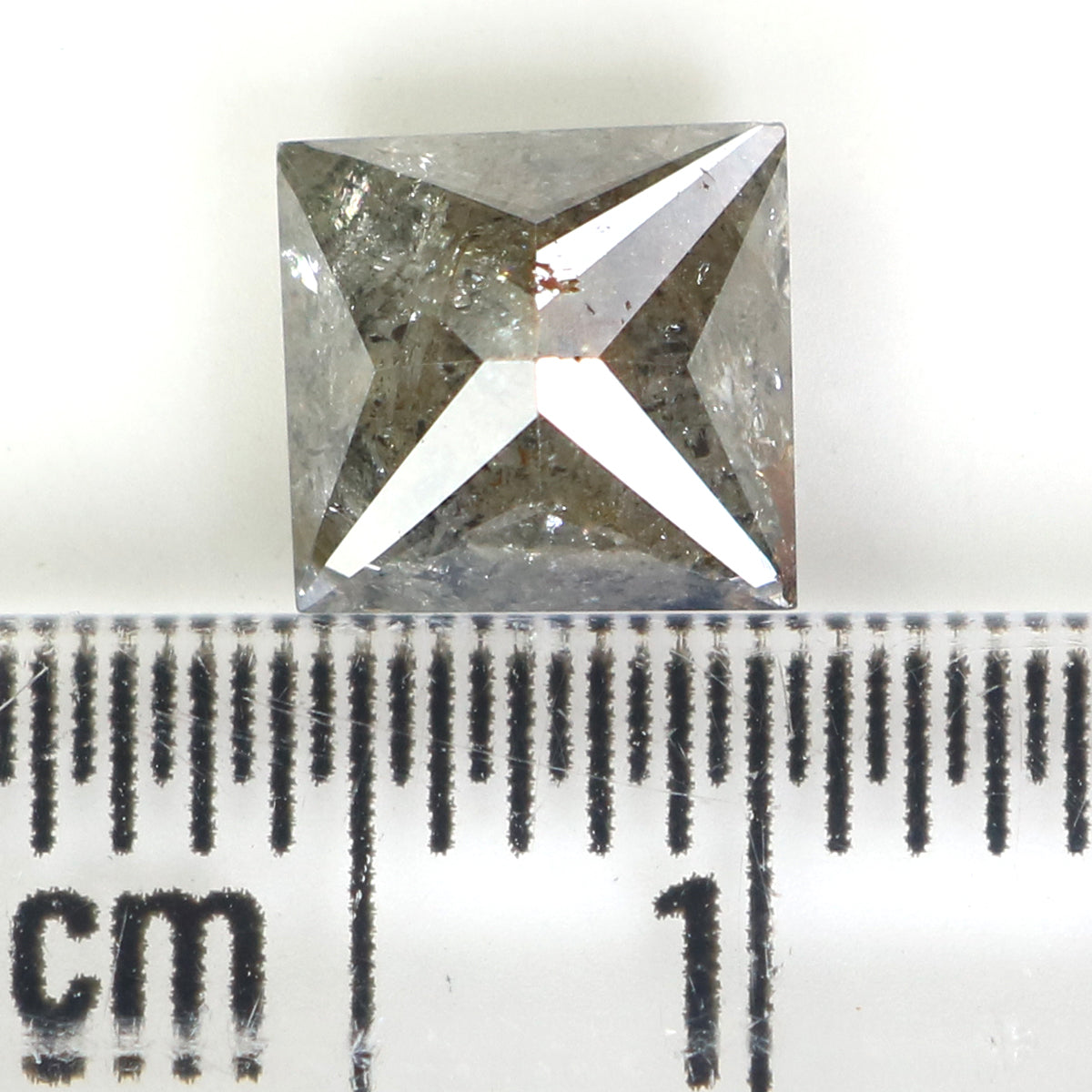 1.52 CT Natural Loose Princess Shape Diamond Black Color Princess Cut Diamond 6.45 MM Natural Black Princess Brilliant Cut Diamond LQ1188