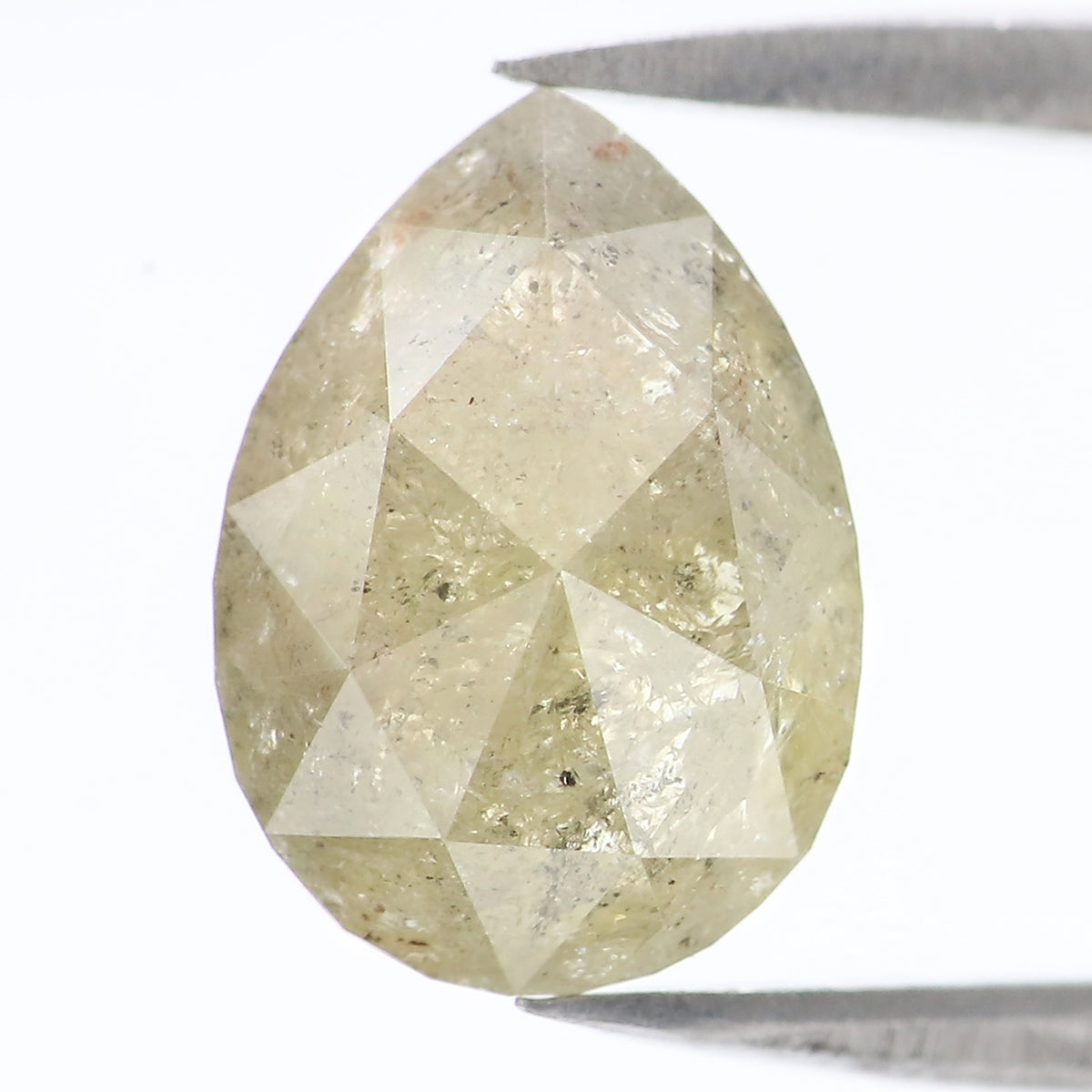 3.26 CT Natural Loose Pear Shape Diamond Grey Color Pear Cut Diamond 11.15 MM Natural Loose Grey Color Diamond Pear Rose Cut Diamond LQB2118