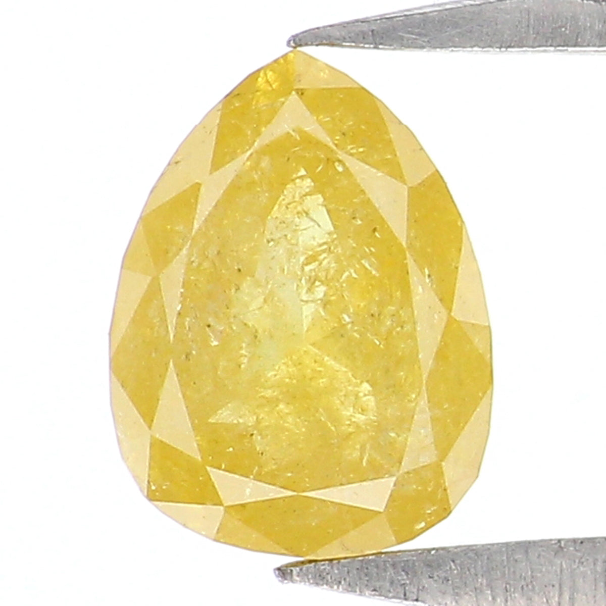 0.57 CT Natural Loose Pear Shape Diamond Yellow Color Pear Cut Diamond 5.90 MM Natural Loose Yellow Color Pear Rose Cut Diamond KQ2500