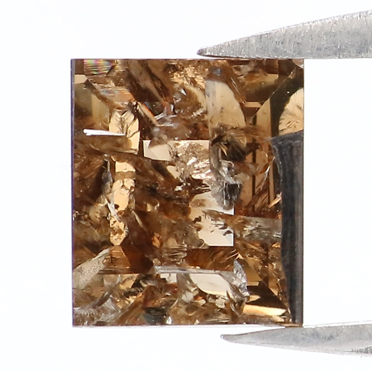 0.85 CT Natural Loose Square Shape Diamond Brown Color Square Cut Diamond 6.30 MM Natural Brown Color Diamond Square Rose Cut Diamond LQ7436