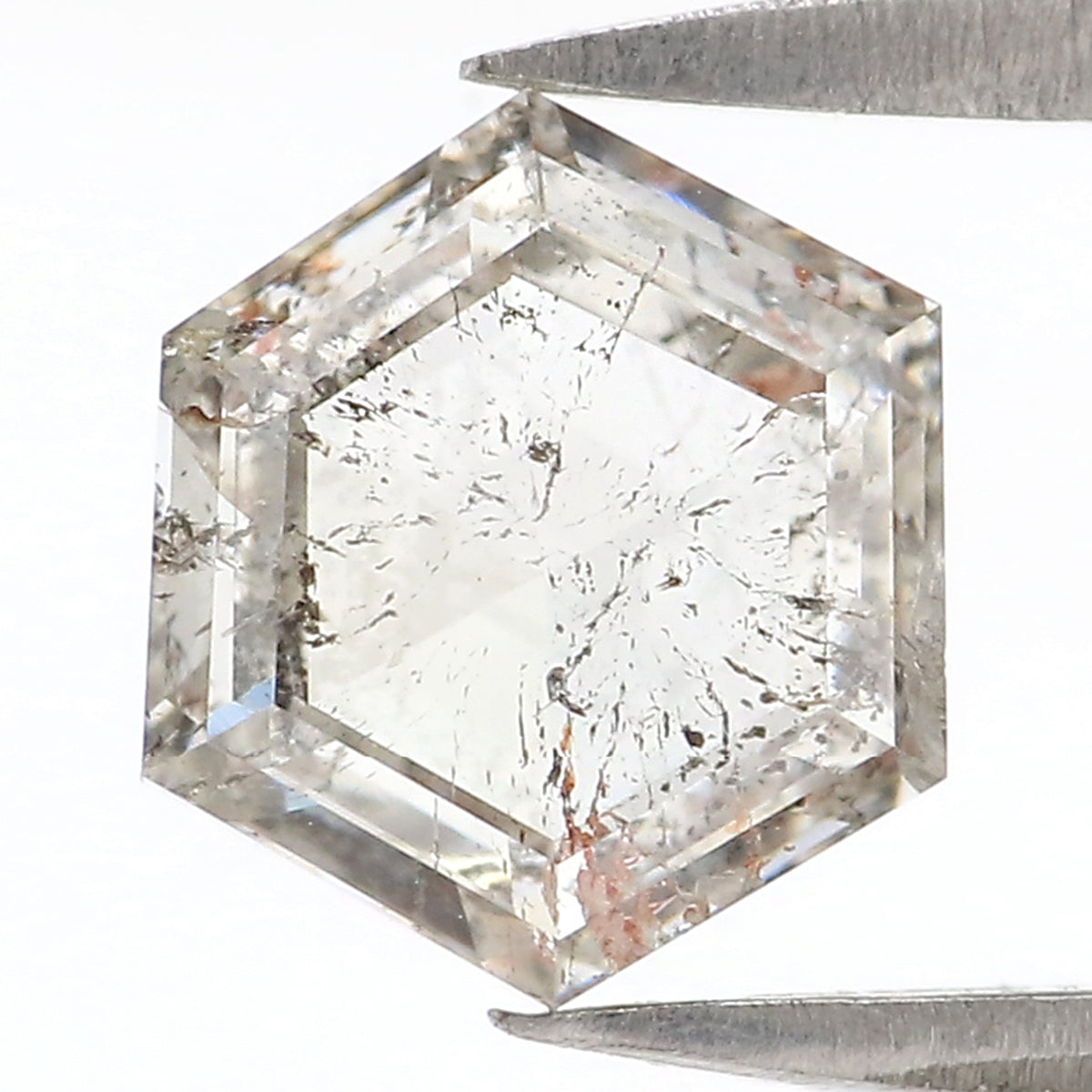 Natural Loose Hexagon Diamond White - G Color 1.34 CT 7.32 MM Hexagon Shape Rose Cut Diamond KDL2626