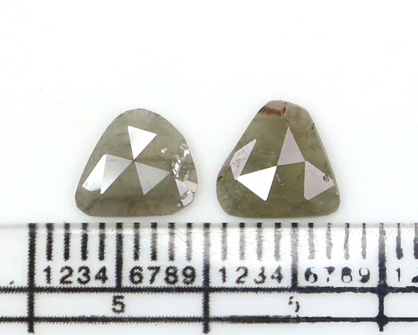 1.45 CT Natural Loose Slice Shape Diamond Grey Color Slice Cut Diamond 7.65 MM Natural Loose Grey Color Slice Irregular Cut Diamond KQ2603