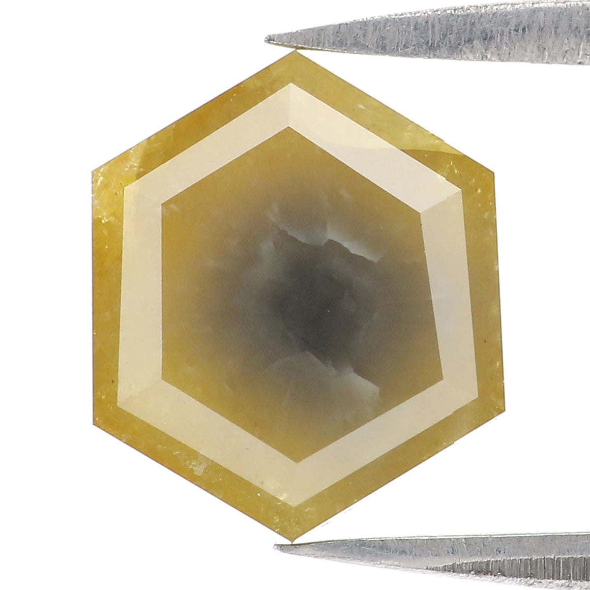 2.96 CT Natural Loose Hexagon Shape Diamond Yellow Color Hexagon Cut Diamond 9.90 MM Natural Loose Yellow Hexagon Rose Cut Diamond LQ2426