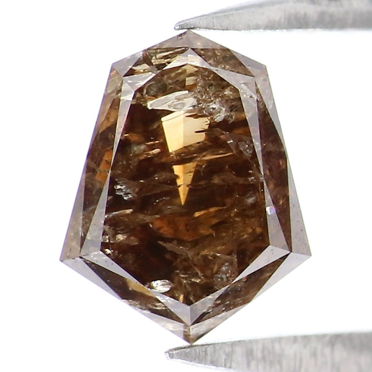 0.91 CT Natural Loose Shield Shape Diamond Brown Color Shield Cut Diamond 6.95 MM Natural Brown Color Diamond Shield Rose Cut Diamond LQ9584