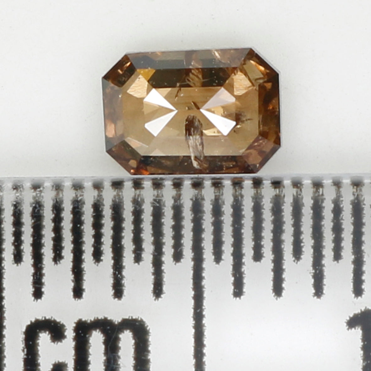 0.33 Ct Natural Loose Diamond, Emerald Cut Diamond, Brown Diamond, Polished Diamond, Rose Cut Diamond, Rustic Diamond, Antique Diamond L494