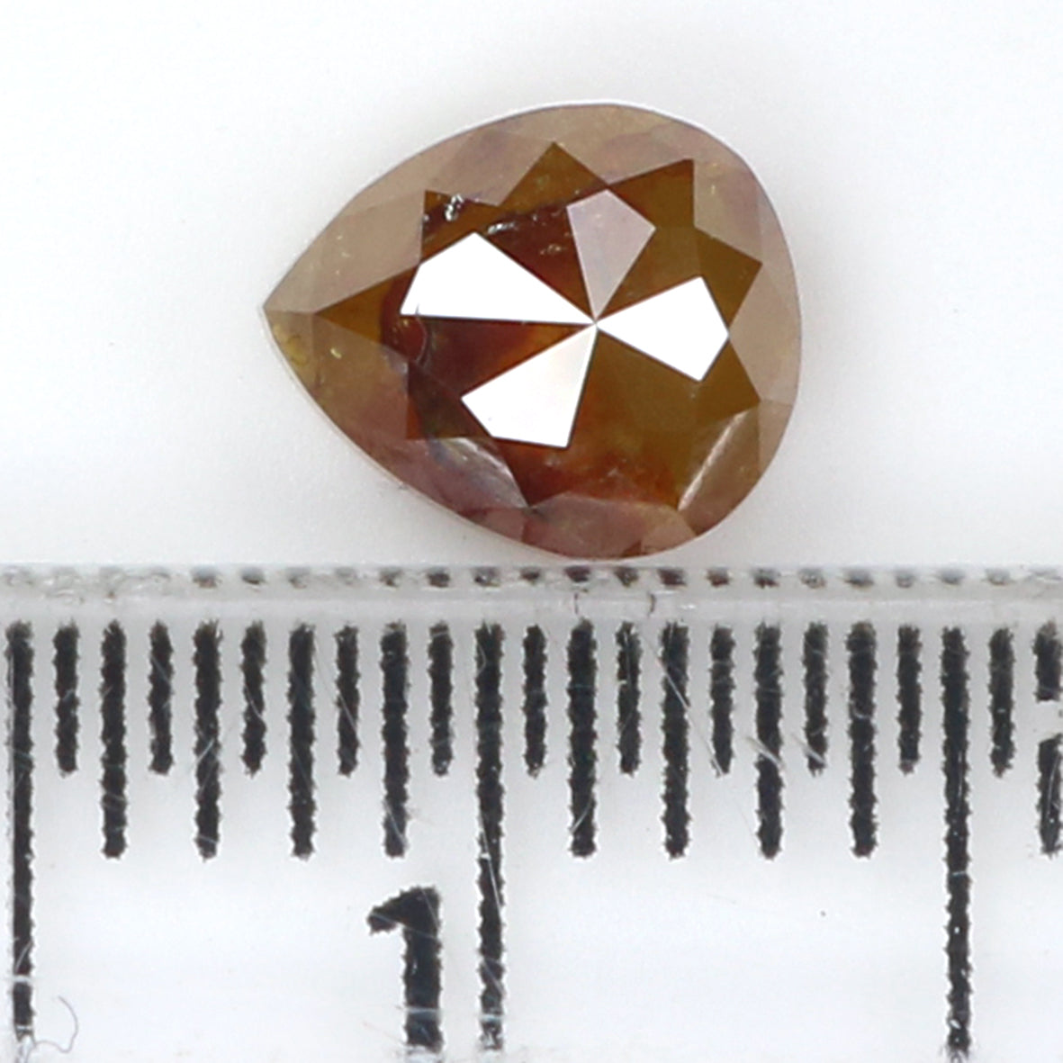 0.77 CT Natural Loose Pear Shape Diamond Yellow Color Pear Diamond 5.85 MM Natural Loose Brown Color Diamond Pear Rose Cut Diamond LQ1759