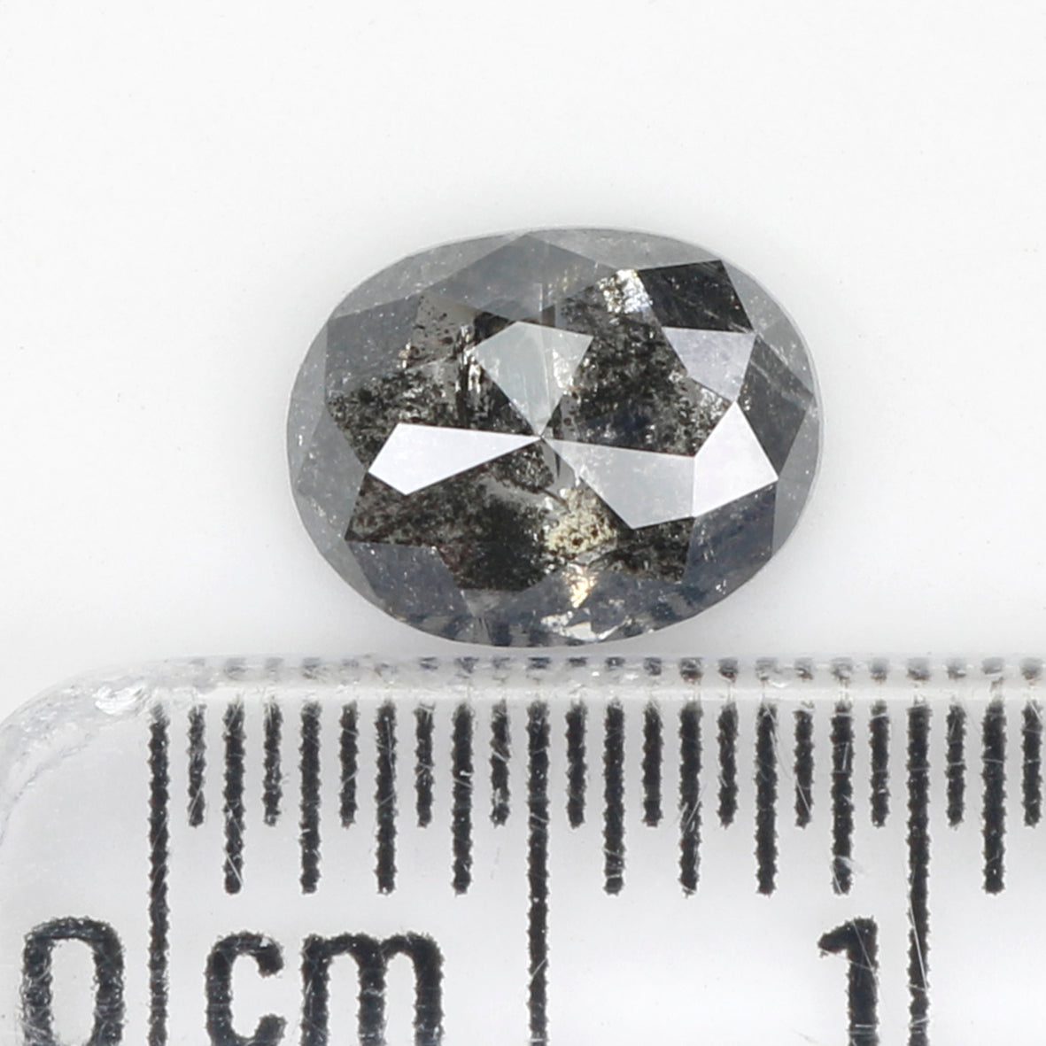 1.04 CT Natural Loose Oval Shape Diamond Salt And Pepper Oval Rose Cut Diamond 7.10 MM Black Grey Color Oval Shape Rose Cut Diamond QL324