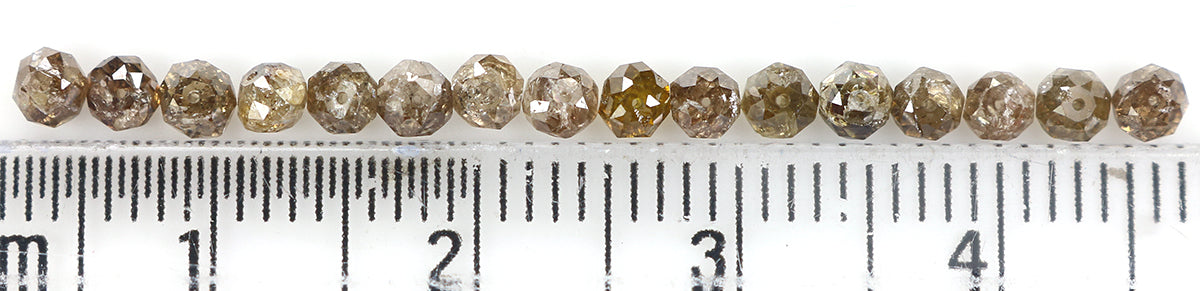 2.42 CT Natural Loose Bead Shape Diamond Brown Color Bead Cut Diamond 2.70 MM Natural Loose Diamond Bead Rose Cut Diamond LQ1736
