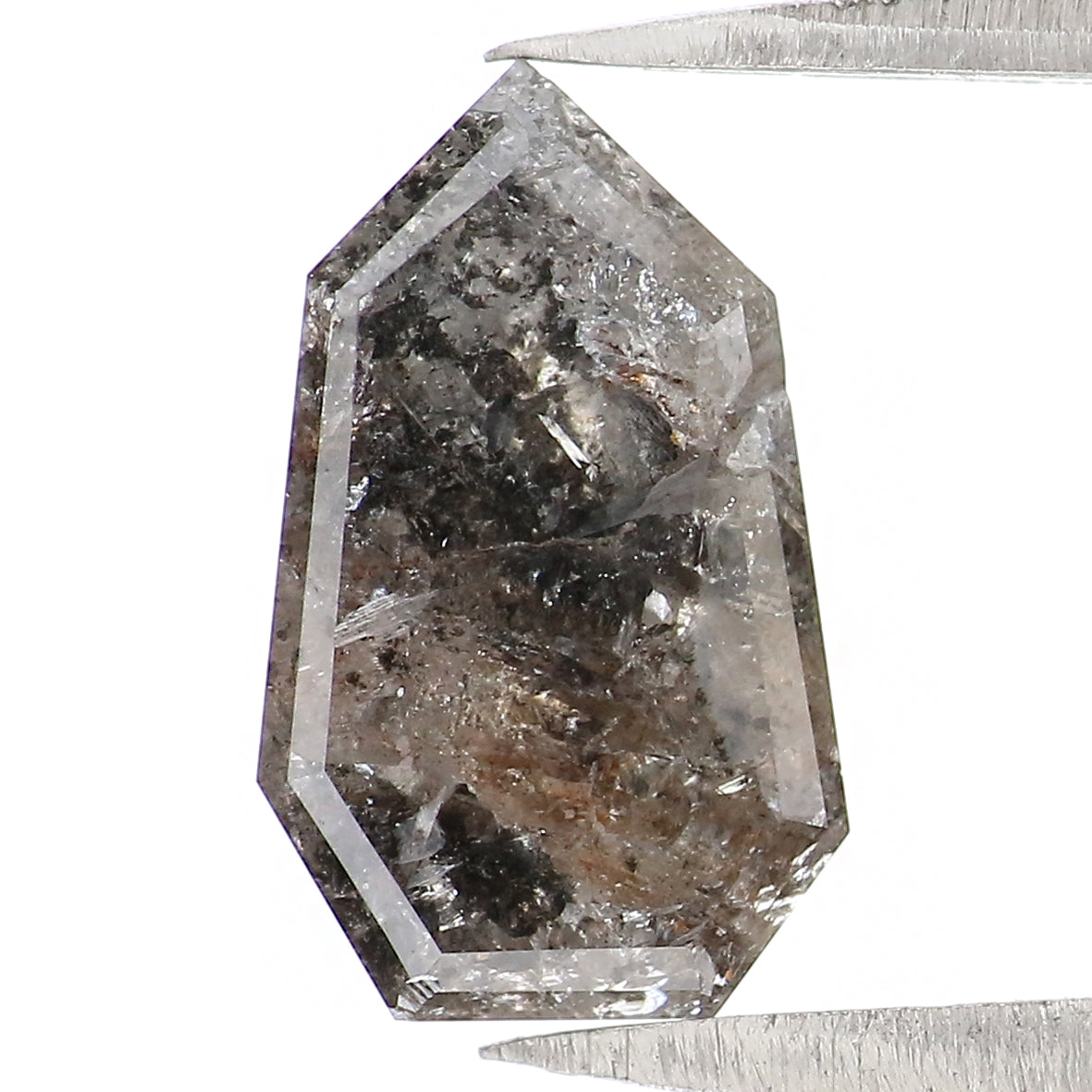 2.30 CT Natural Loose Bullet Shape Diamond Salt And Pepper Bullet Diamond 10.75 MM Natural Black Grey Bullet Diamond Rose Cut Diamond LQ8074