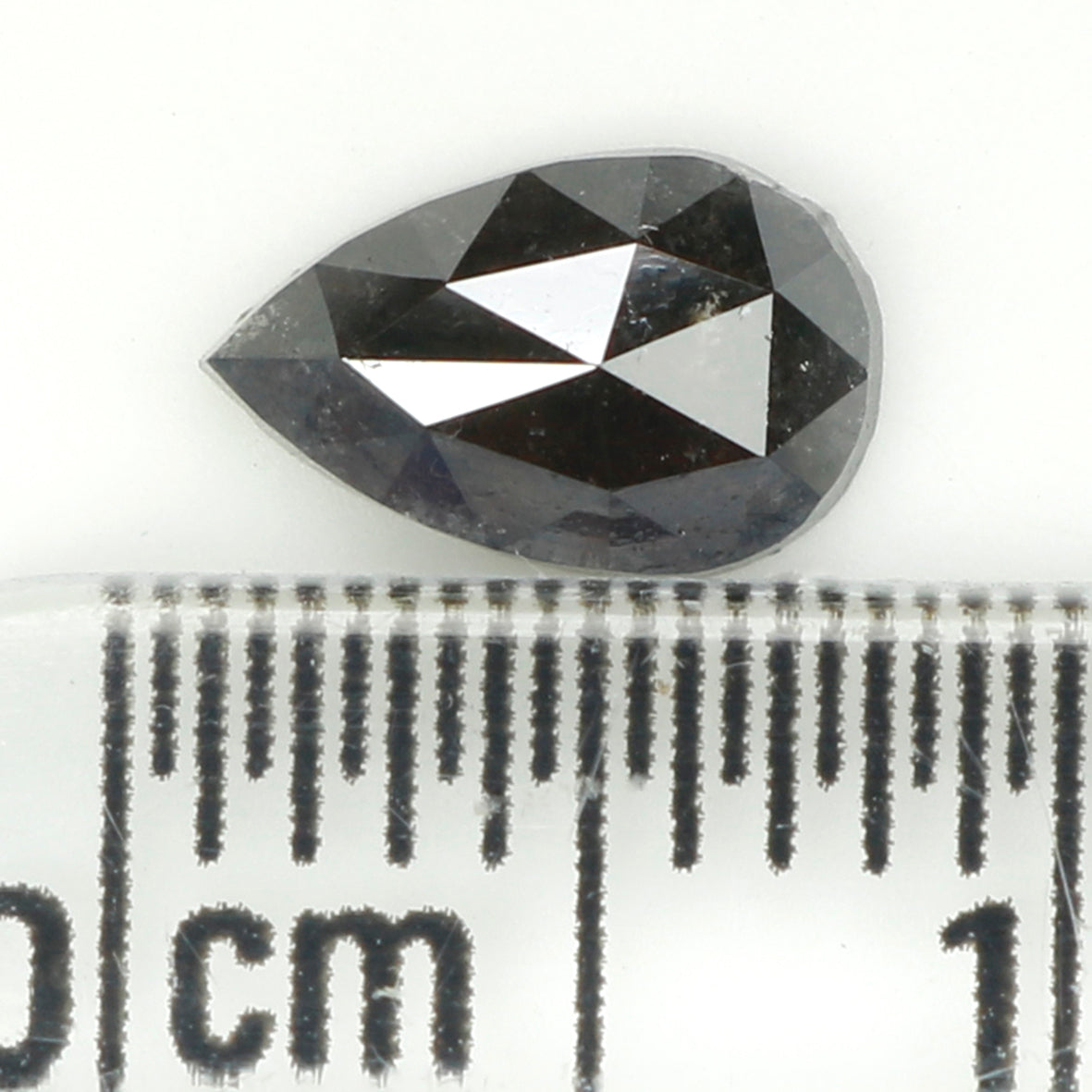 0.63 CT Natural Loose Pear Shape Diamond Black Color Pear Cut Diamond 7.20 MM Natural Loose Black Color Diamond Pear Rose Cut Diamond KQ2337