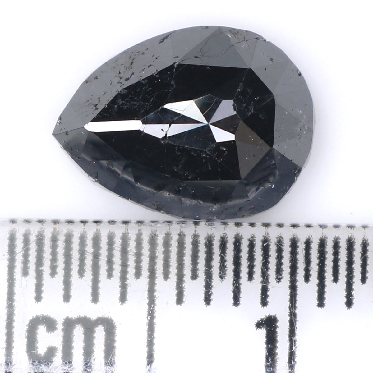 2.14 CT Natural Loose Pear Shape Diamond Black Color Pear Cut Diamond 9.25 MM Natural Loose Black Color Diamond Pear Rose Cut Diamond LQ1607